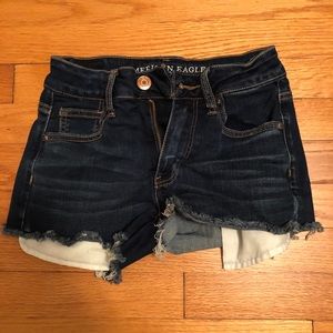 Dark wash American eagle jean shorts